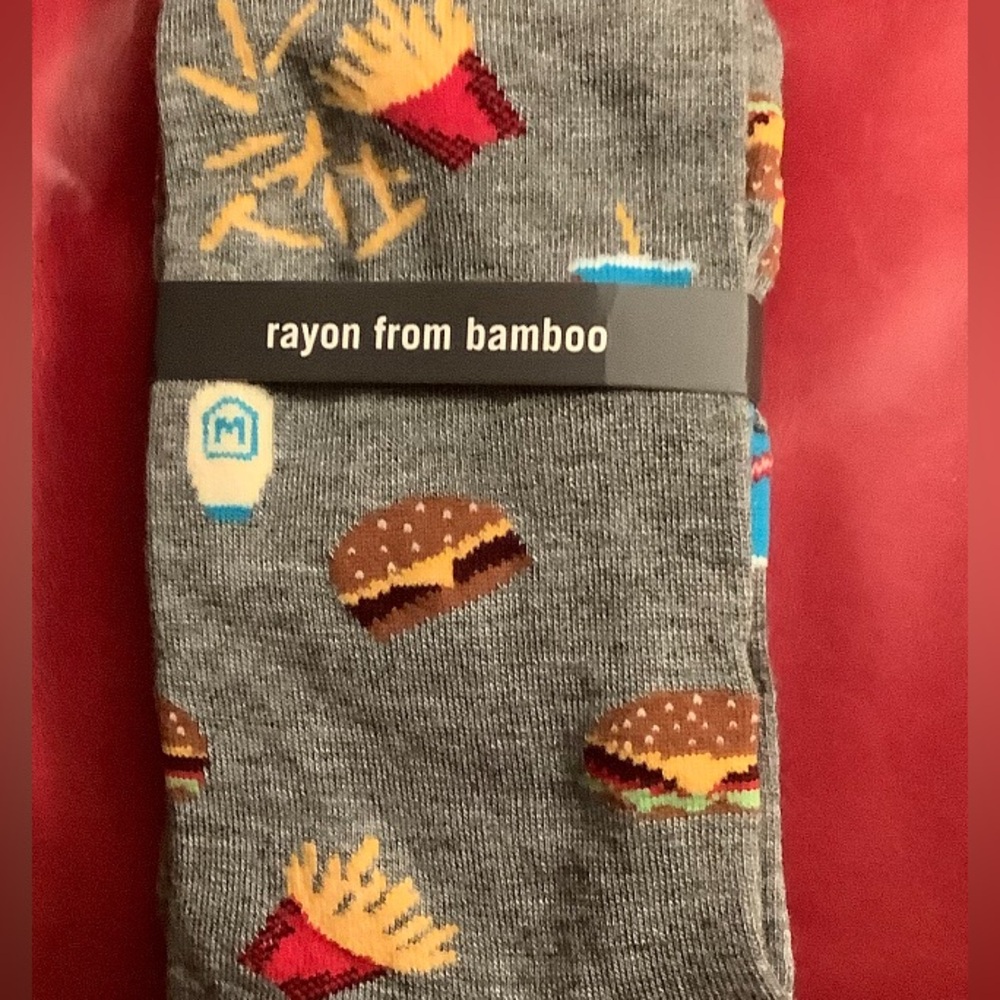 Nwt Men’s Burgers Fries Novelty Crew Socks